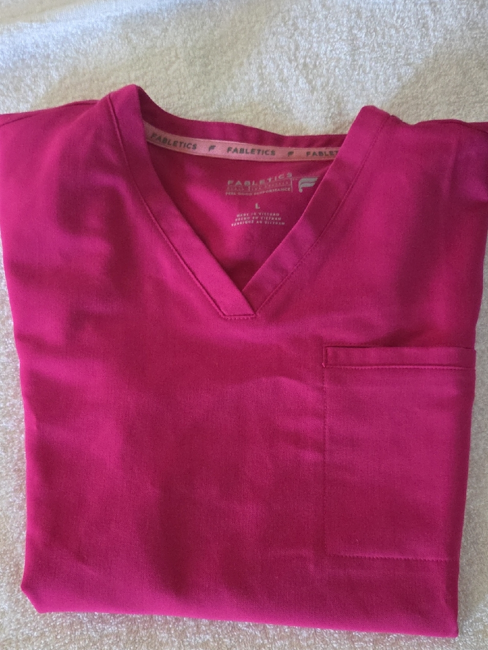Fabletics Hot Pink V-Neck Scrub Top L Never Worn